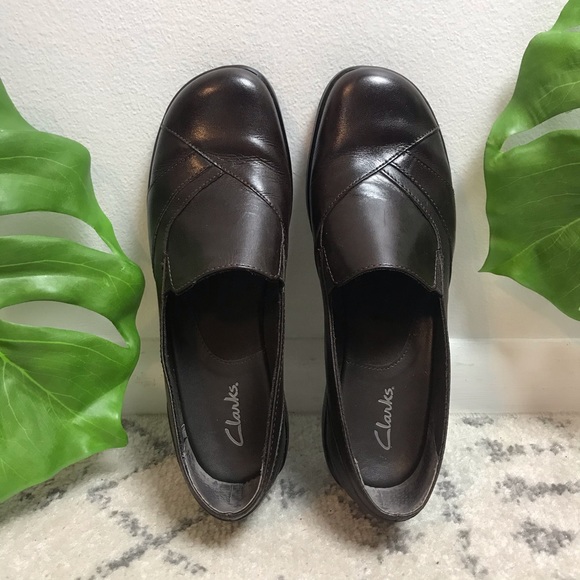 CLARKS WEDGES / SLIP ONS LEATHER SHOES - Picture 5 of 7